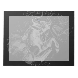 Chrome wie Taurus-Zeichen auf Hevelius Notizblock