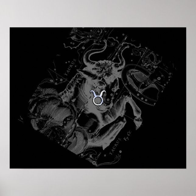 Chrome wie Taurus Zodiac-Zeichen auf Hevelius Poster (Vorne)