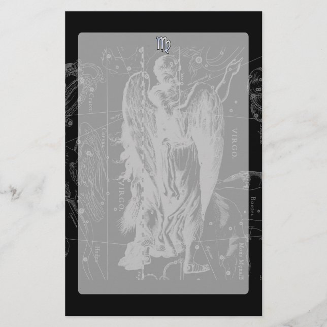 Chrome wie Virgo Zodiac Sign auf Hevelius in Schwa Briefpapier (Vorderseite)