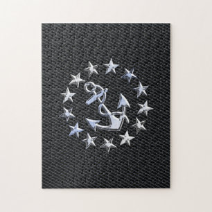 Chrome Yacht Naval Flag auf Automotive Grille Prin Puzzle