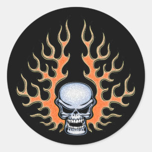 Chromeboy - Flammen Runder Aufkleber
