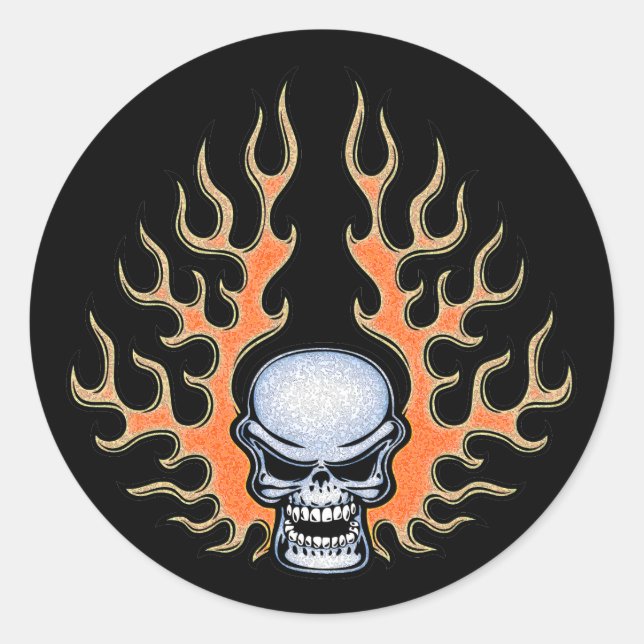 Chromeboy - Flammen Runder Aufkleber (Vorderseite)