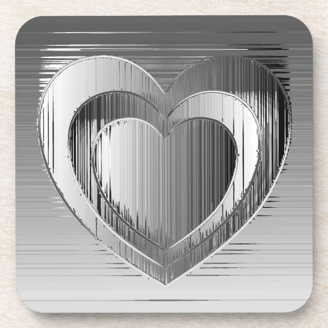 Chromherzen Getränkeuntersetzer (Vorderseite)