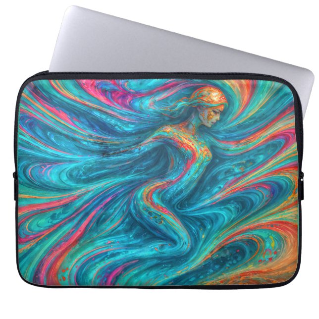 "Chromisca" - Fluid Enchantress Portrait Laptopschutzhülle (Vorderseite)