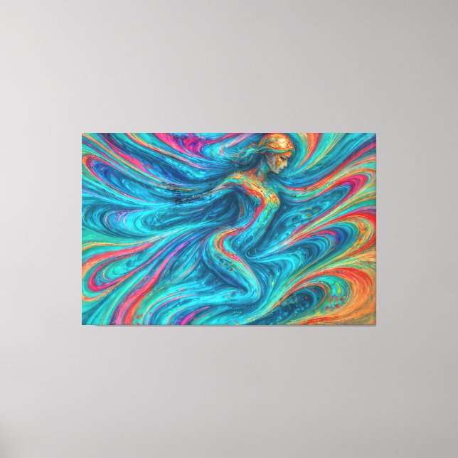 "Chromisca" - Fluid Enchantress Portrait Leinwanddruck (Vorderseite)
