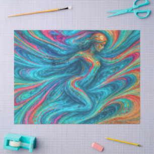 "Chromisca" - Fluid Enchantress Portrait Seidenpapier