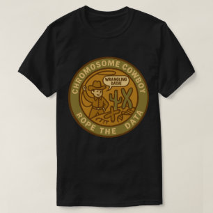 Chromosomen-Cowboy, der die Daten wie ein Profi mi T-Shirt