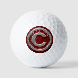 Chromtropf Glitter Buchstabe C Monogramm Golfball