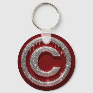 Chromtropf Glitter Buchstabe C Monogramm Schlüsselanhänger