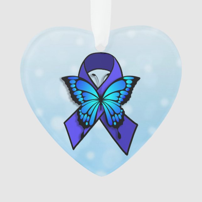 Chronic Fatigue Ribbon and Butterfly Weihnachten Ornament (Vorderseite)