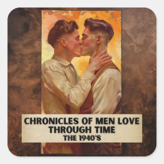 Chroniken der Liebe durch die Zeit der 1940er Jahr Quadratischer Aufkleber