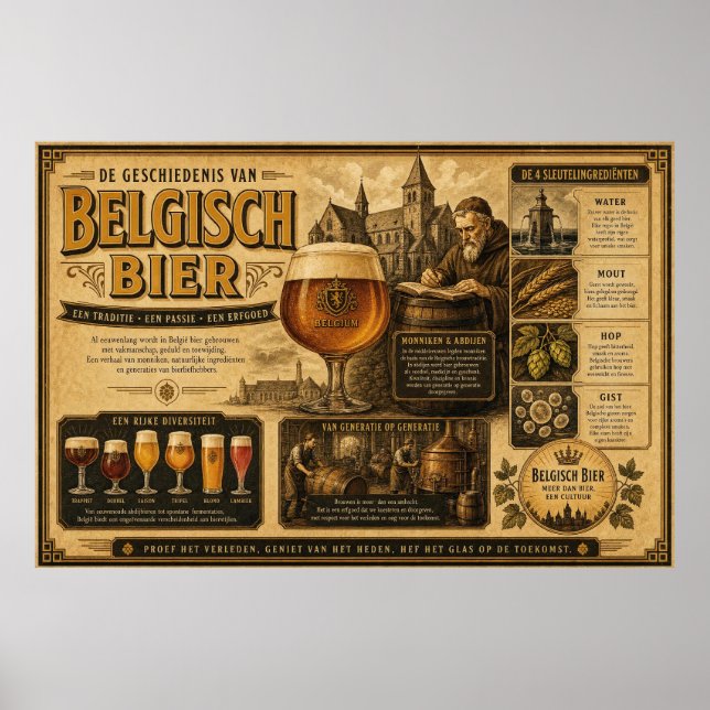 Chronikposter des belgischen Biererbes Poster (Vorne)