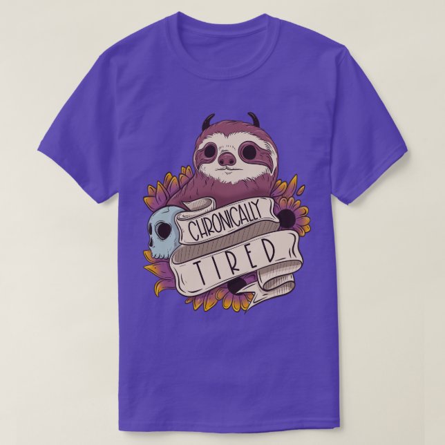 Chronisch müde Faulheit T-Shirt (Design vorne)