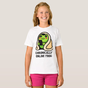 chronisch online Frosch Lustiges Meme T-Shirt