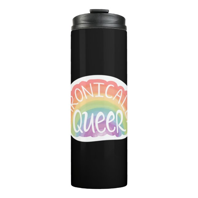 Chronisch Queer Aufkleber Thermosbecher (Vorderseite)