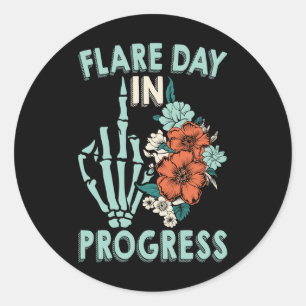 Chronische Erkrankung Flare Tag in Progress Spooni Runder Aufkleber