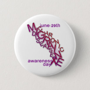 Chronische Migräne-Krankheit - Wort-Jagd - Knopf Button