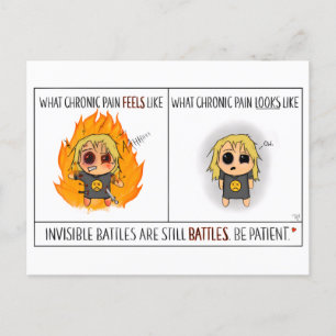 Chronische Schmerzen Comic Postkarte
