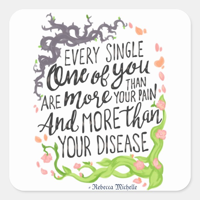 Chronische Schmerzkleber Quadratischer Aufkleber (Vorderseite)