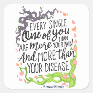 Chronische Schmerzkleber Quadratischer Aufkleber