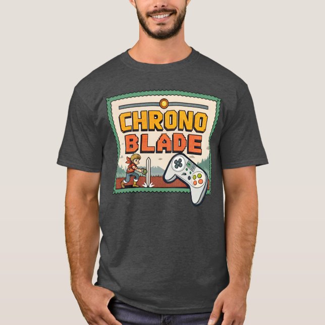 Chrono Blade Retro Videospiel T-Shirt (Vorderseite)