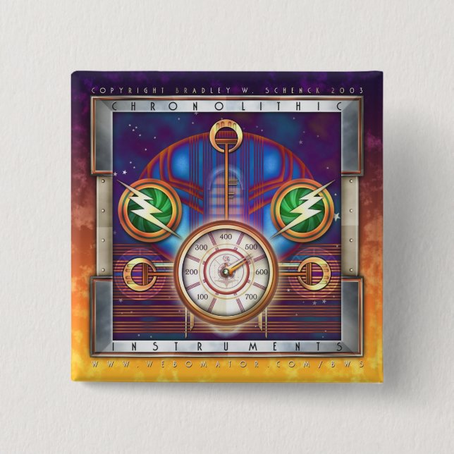 Chronolithic Instrument-quadratischer Knopf Button (Vorderseite)