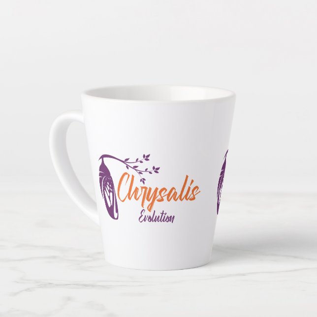Chrysalis-Evolution-Doppellogo Milchtasse (Linke Ecke)