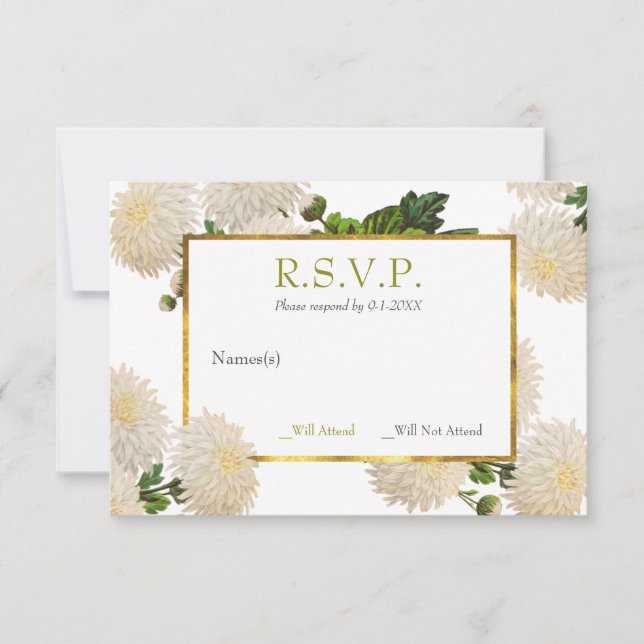 Chrysanthema Response Card RSVP Karte (Vorderseite)
