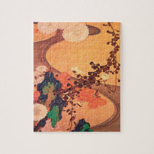 Chrysanthemas durch einen Fluss mit Felsen (1760) Puzzle