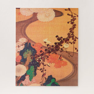 Chrysanthemas durch einen Fluss mit Felsen (1760) Puzzle