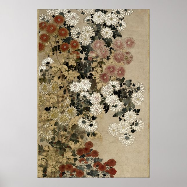 Chrysanthemas vom Master of I-nen Siegel Poster (Vorne)