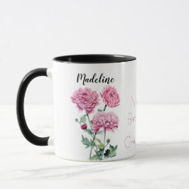 Chrysanthemas Watercolor November Geburtstagsfeier Tasse