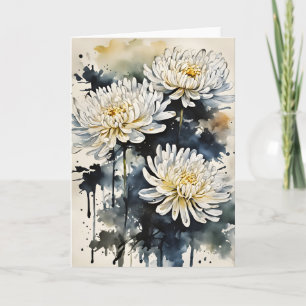 Chrysantheme - Aquarellblumen Karte