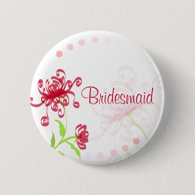 Chrysantheme-Brautjungfer/Bestman Abzeichen Button (Vorderseite)