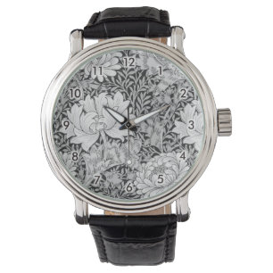 Chrysantheme grau, William Morris Armbanduhr