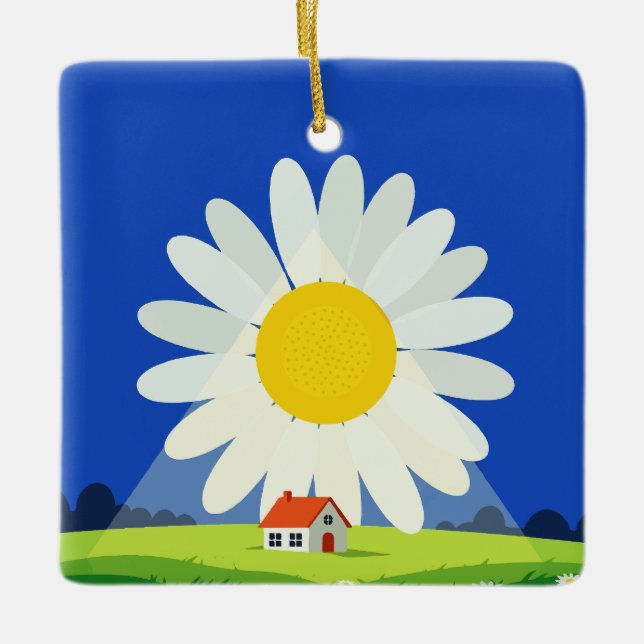 Chrysantheme Keramikornament (Vorderseite)