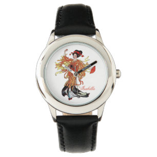 Chrysantheme-niedliches Blumen-Kinderlustiges mit Armbanduhr