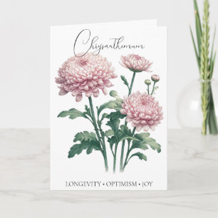 Chrysantheme November Geburtsblume Geburtstagskart Karte