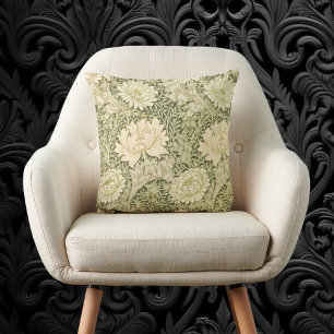 Chrysantheme von William Morris, Vintage Kunst Kissen