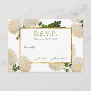 Chrysantheme-Wartekarte RSVP Karte