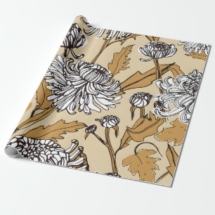 Chrysanthemen-Blumen nahtloses Muster Geschenkpapier