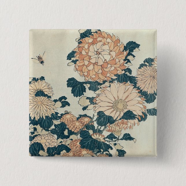 Chrysanthemen Button (Vorderseite)
