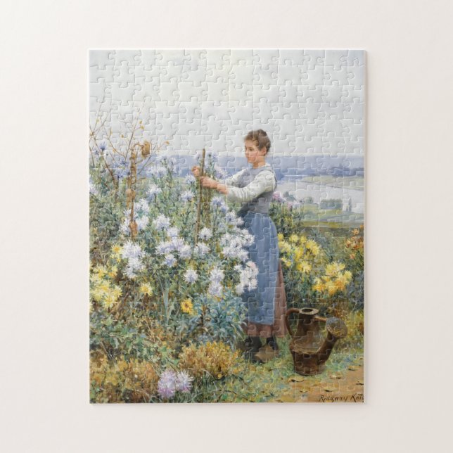Chrysanthemen | Daniel Ridgway Knight Puzzle (Vertikal)