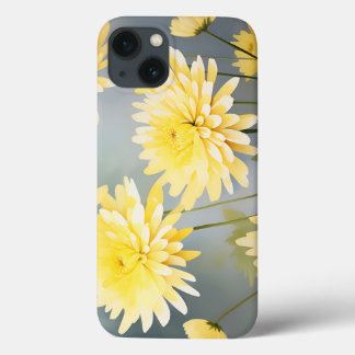 Chrysanthemen der Wasserfarbe auf hellgelber Wiese Case-Mate iPhone Hülle