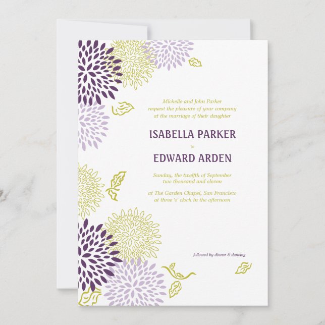 Chrysanthemen, die Einladungs-12x18 Wedding sind Einladung (Vorderseite)