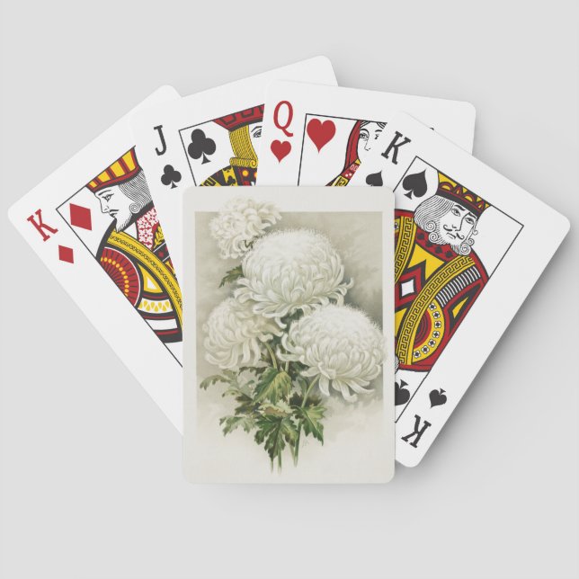 Chrysanthemen - Elegant Vintag Spielkarten (Rückseite)