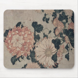 Chrysanthemen (Farbewoodblock) Mousepad