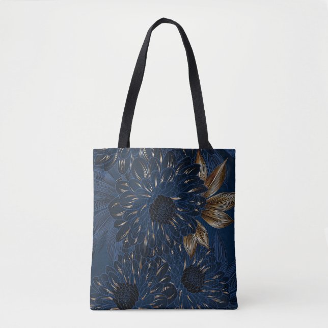 Chrysanthemen handgezeichnet, elegantes Blumenmust (Vorderseite)