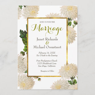 Chrysanthemen-Hochzeitseinladung Einladung