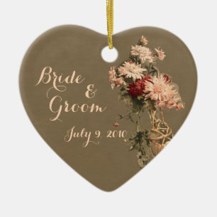 Chrysanthemen in einem Flaschenhausornament Keramik Ornament